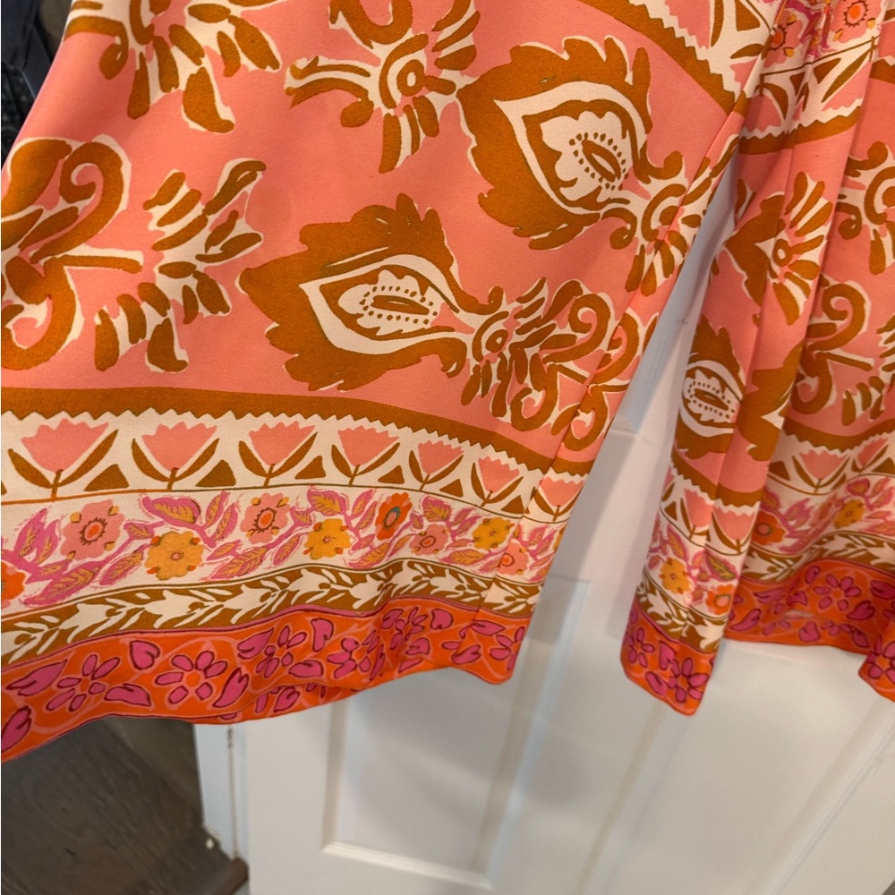 Alex Marie Floral Wide Leg Pants in Pink and Brown - Picture 11 of 12